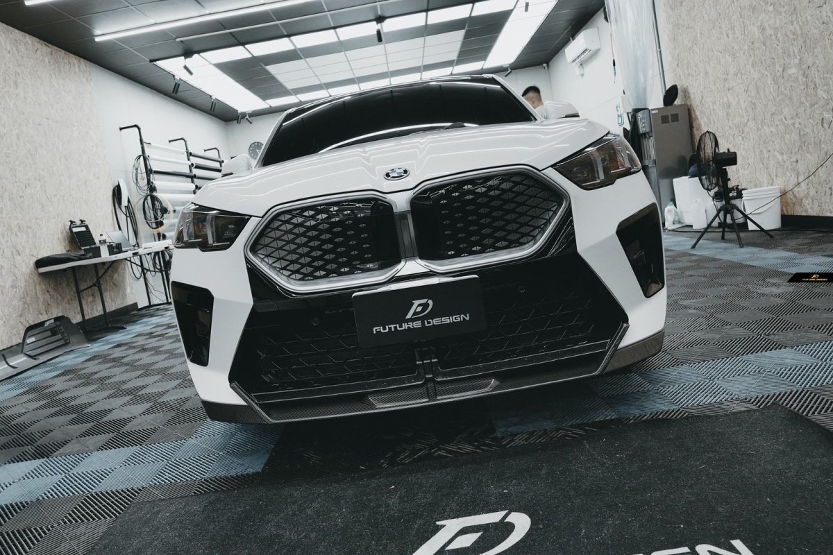 画像17: BMW Xシリーズ X2 U10 Mスポーツ フロントバンパー用 リップスポイラー V2 本物DryCarbon ドライカーボン (17)