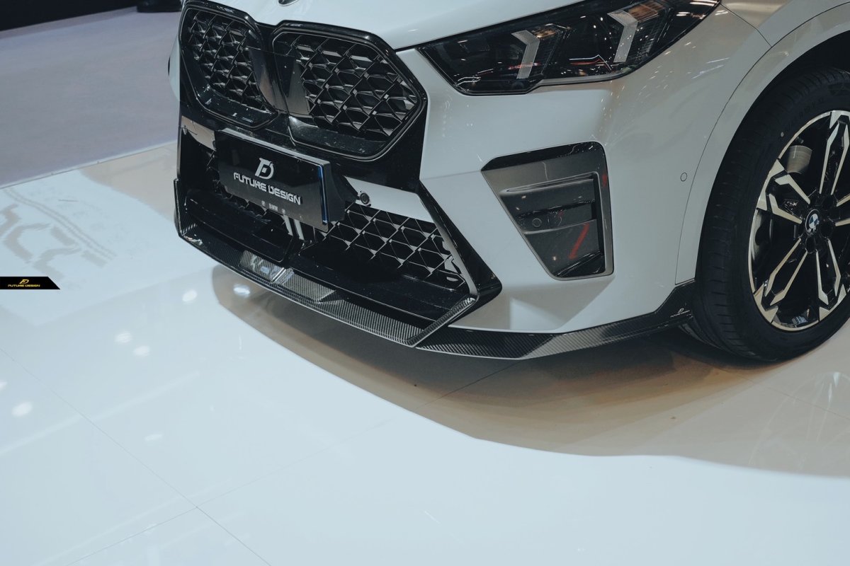 画像10: BMW Xシリーズ X2 U10 Mスポーツ フロントバンパー用 リップスポイラー V2 本物DryCarbon ドライカーボン (10)