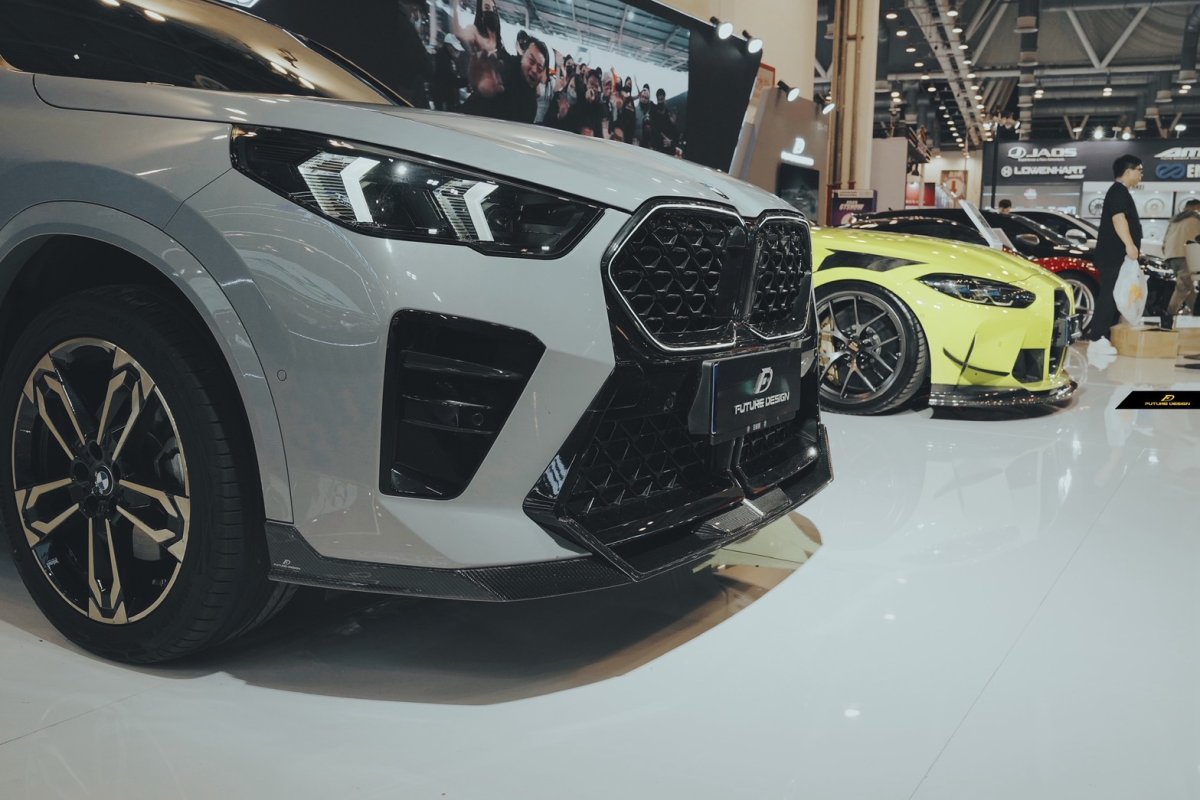 画像13: BMW Xシリーズ X2 U10 Mスポーツ フロントバンパー用 リップスポイラー V2 本物DryCarbon ドライカーボン (13)