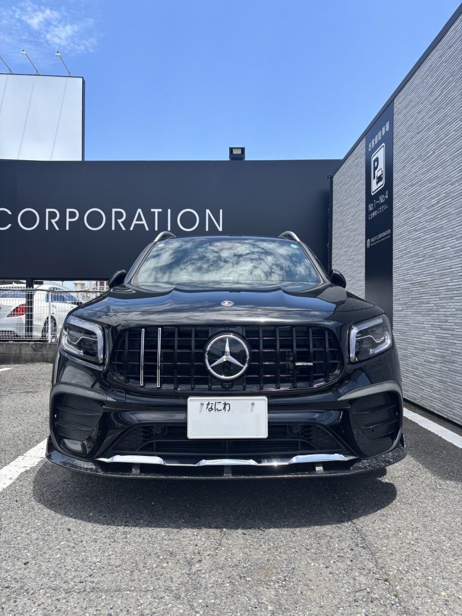 画像2: BENZ メルセデス・ベンツ GLB-Class X247 前期車 AMGライン専用 パナメリカーナ GT 艶ありブラック 2本メッキクローム グリル AMG GLB200d GLB250 (2)