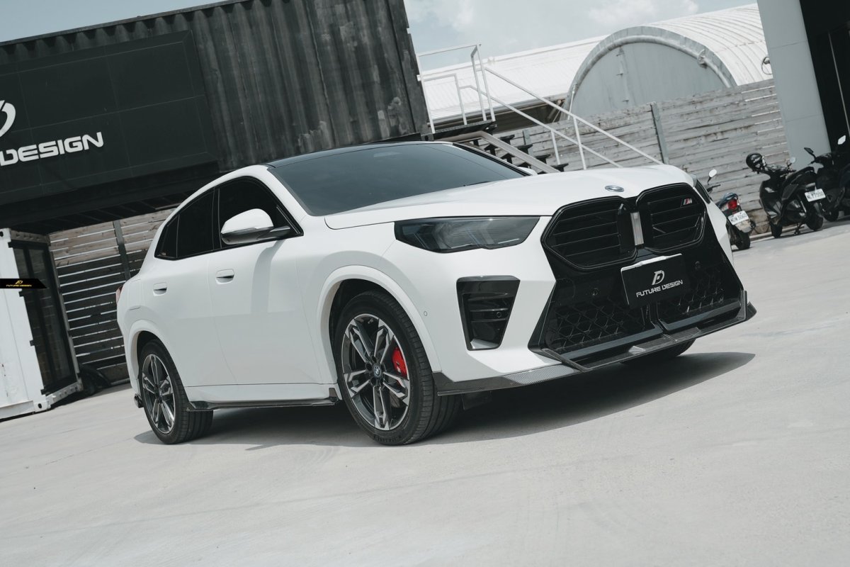 画像8: BMW Xシリーズ X2 U10 Mスポーツ フロントバンパー用 リップスポイラー V2 本物DryCarbon ドライカーボン (8)