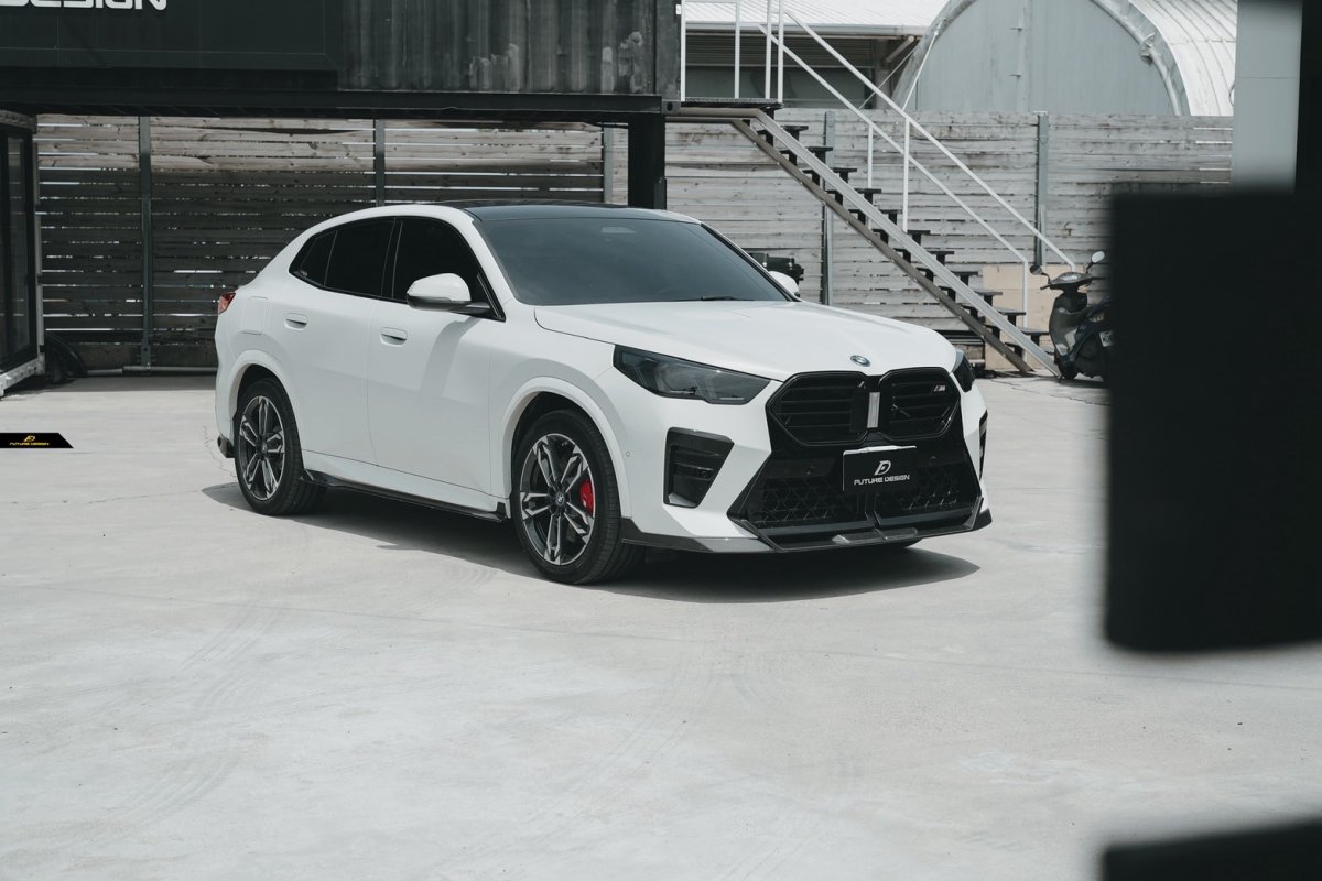 画像7: BMW Xシリーズ X2 U10 Mスポーツ フロントバンパー用 リップスポイラー V2 本物DryCarbon ドライカーボン (7)