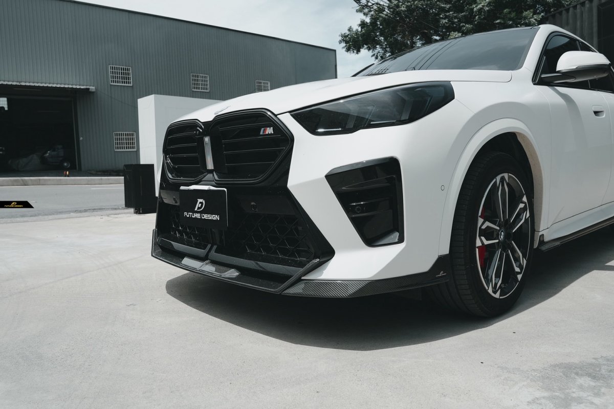 画像3: BMW Xシリーズ X2 U10 Mスポーツ フロントバンパー用 リップスポイラー V2 本物DryCarbon ドライカーボン (3)