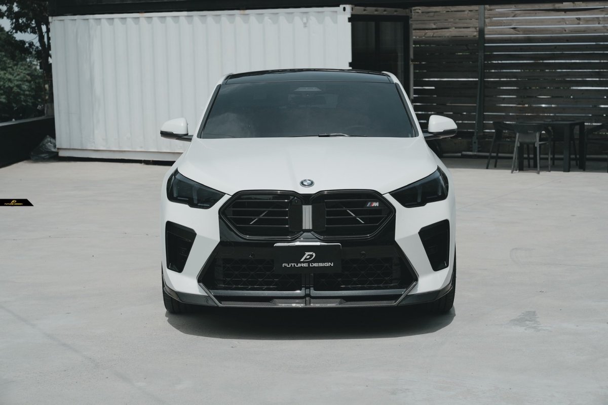 画像5: BMW Xシリーズ X2 U10 Mスポーツ フロントバンパー用 リップスポイラー V2 本物DryCarbon ドライカーボン (5)