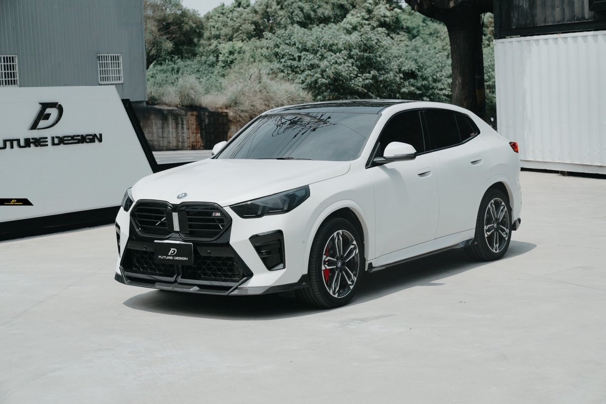 画像9: BMW Xシリーズ X2 U10 Mスポーツ フロントバンパー用 リップスポイラー V2 本物DryCarbon ドライカーボン (9)