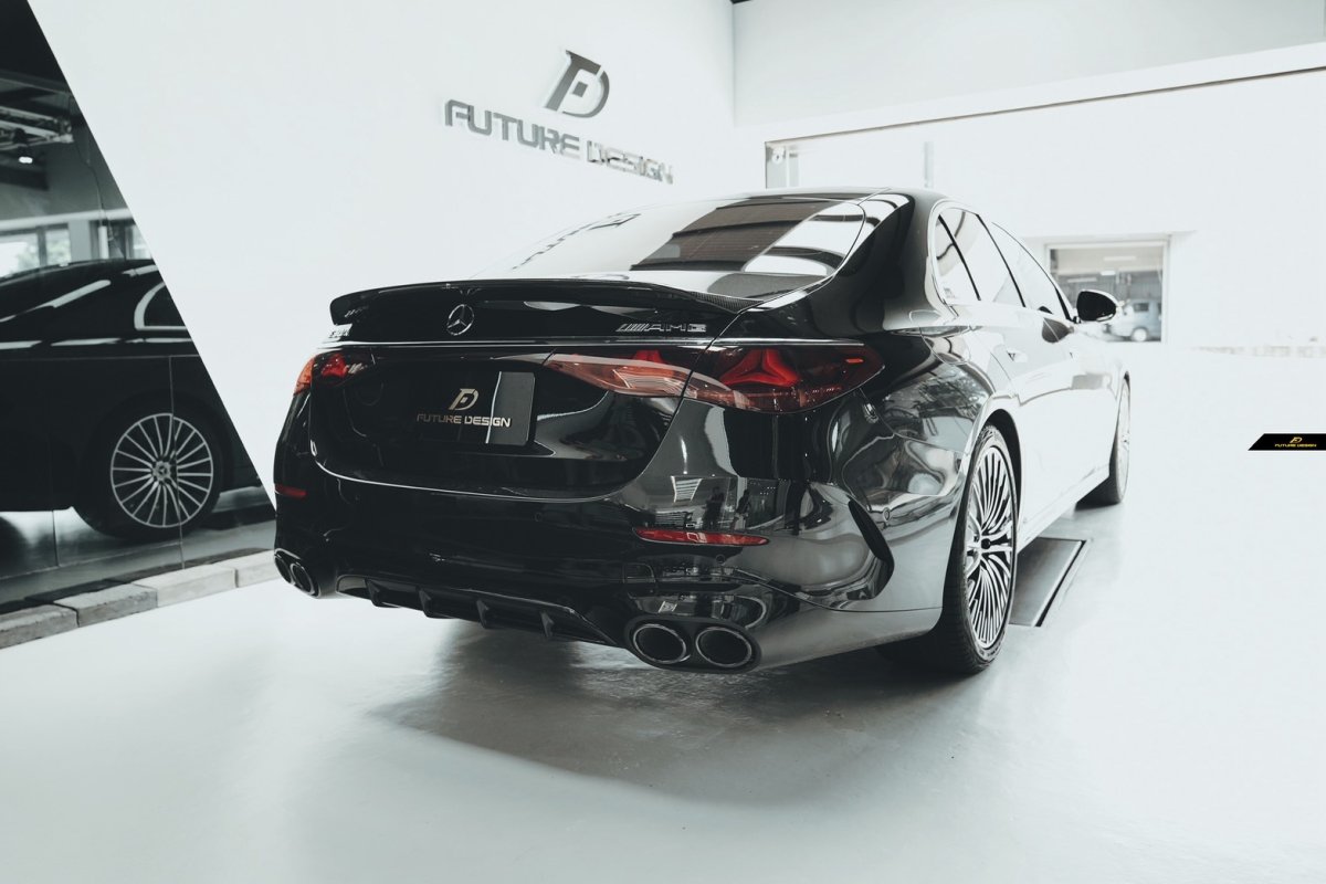 画像2: BENZ メルセデス・ベンツ E-Class W214 セダン トランク用 リアスポイラー 本物DryCarbon ドライカーボン (2)