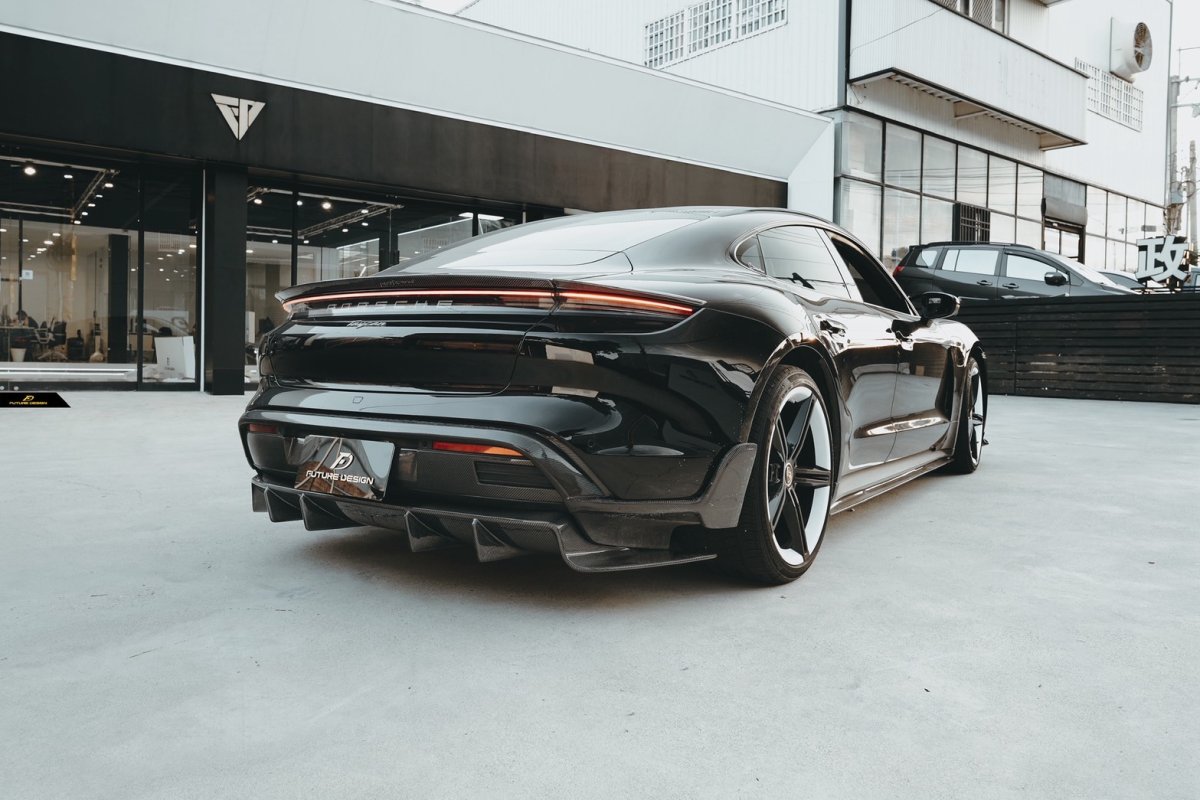画像9: Porsche ポルシェ Taycan タイカン リア スポイラー 本物Drycarbon ドライカーボン (9)
