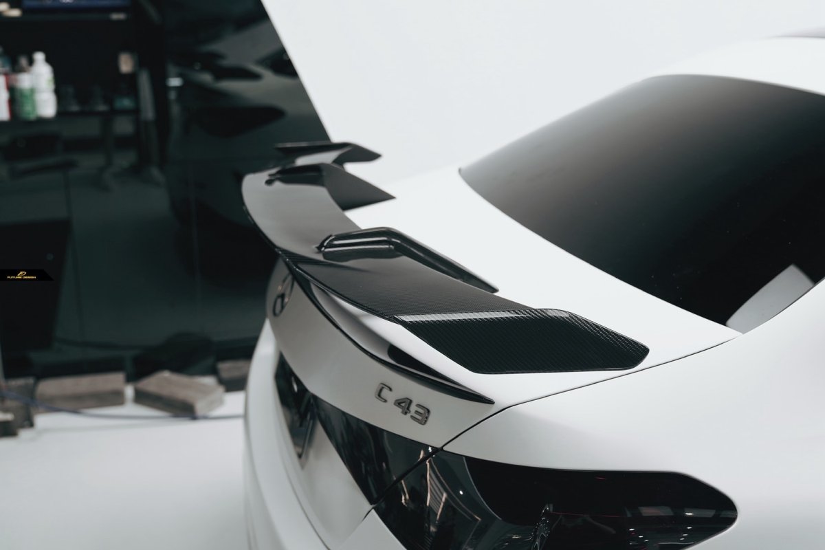 画像6: BENZ メルセデス・ベンツ W206 セダン トランク用 リアウィング スポイラー 本物DryCarbon ドライカーボン (6)