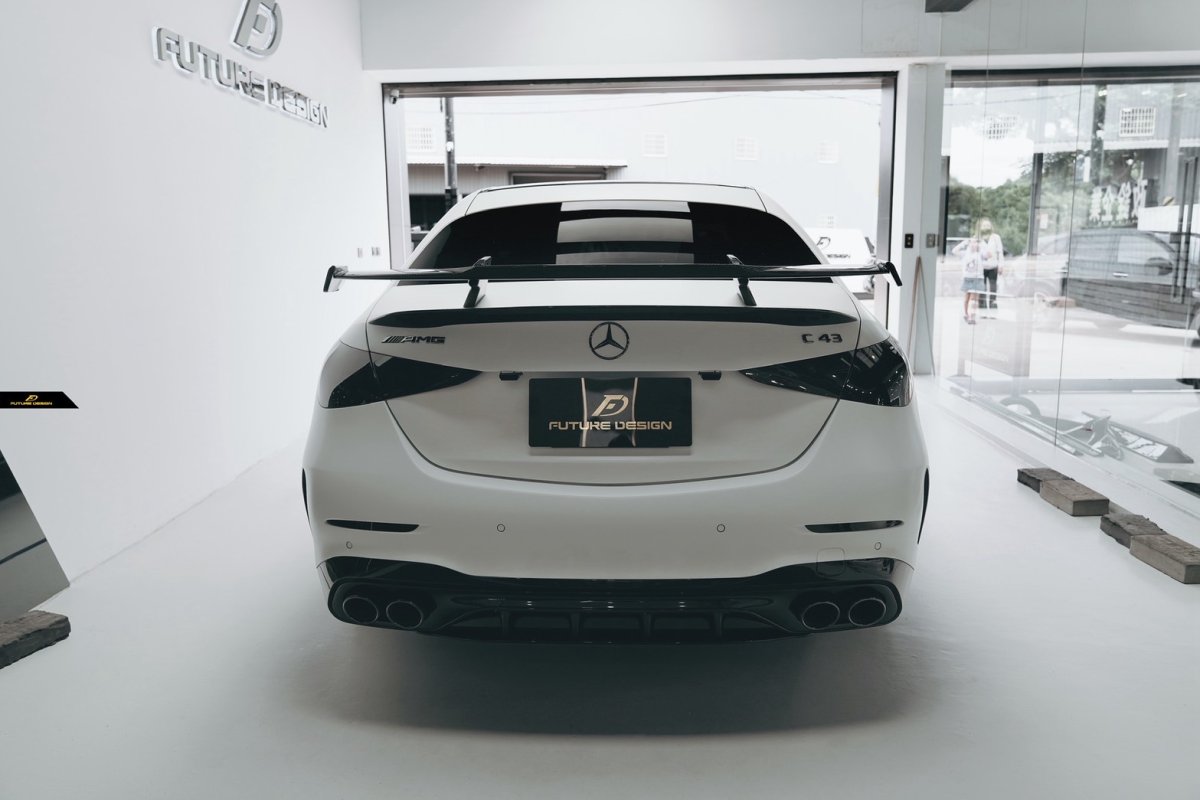 画像10: BENZ メルセデス・ベンツ C-Class W206 セダン S206 ステーションワゴン C43仕様 リア ディフューザー 艶ありブラック (10)