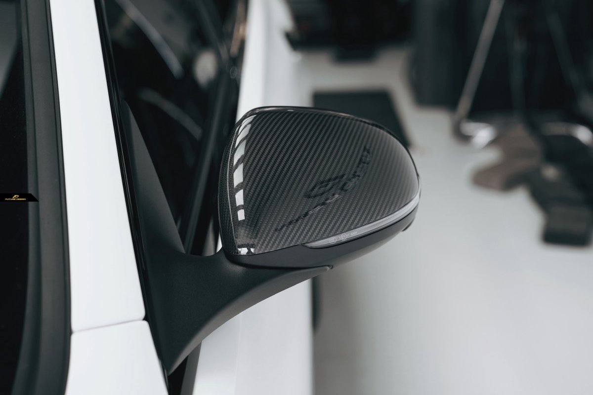 画像2: BENZ メルセデス・ベンツ C-Class W206セダン C206クーペ S206ワゴン 専用 ドアミラー カバー 本物DryCarbon ドライカーボン (2)