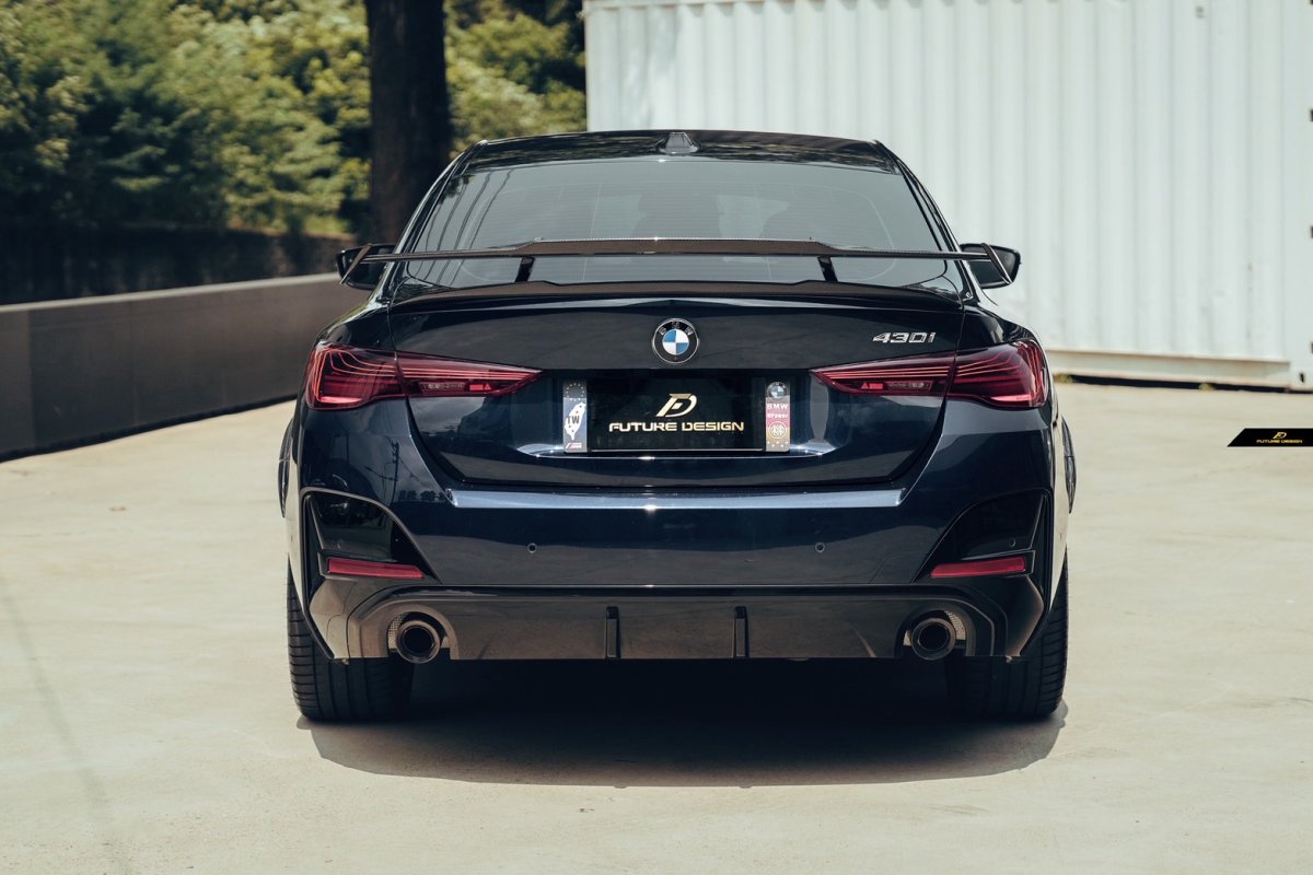 画像8: BMW 4シリーズ G26 グランクーペ Mスポーツ トランク用  リアウィング リアスポイラー 本物DryCarbon ドライカーボン (8)