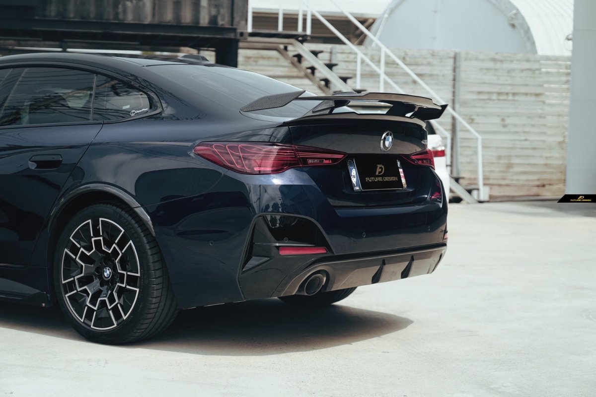 画像5: BMW 4シリーズ G26 グランクーペ Mスポーツ トランク用  リアウィング リアスポイラー 本物DryCarbon ドライカーボン (5)