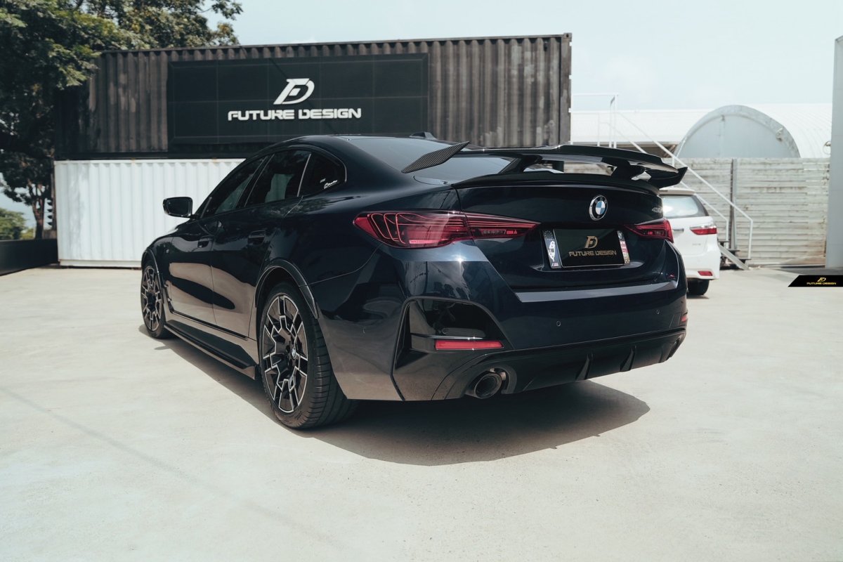 画像2: BMW 4シリーズ G26 グランクーペ Mスポーツ トランク用  リアウィング リアスポイラー 本物DryCarbon ドライカーボン (2)