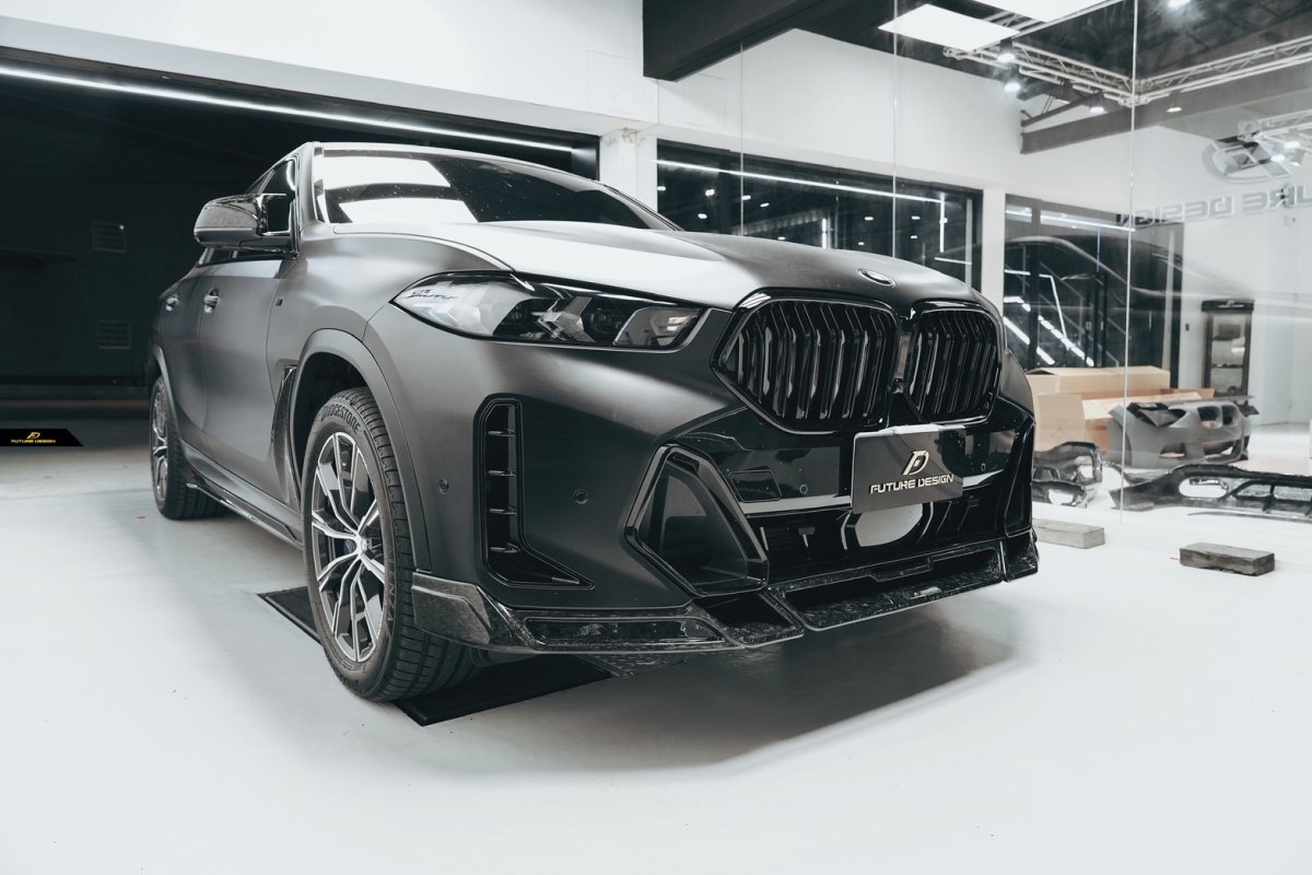 画像25: BMW Xシリーズ X6 G06 後期 Mスポーツ フロントバンパー用 リップスポイラー 本物DryCarbon ドライカーボン (25)