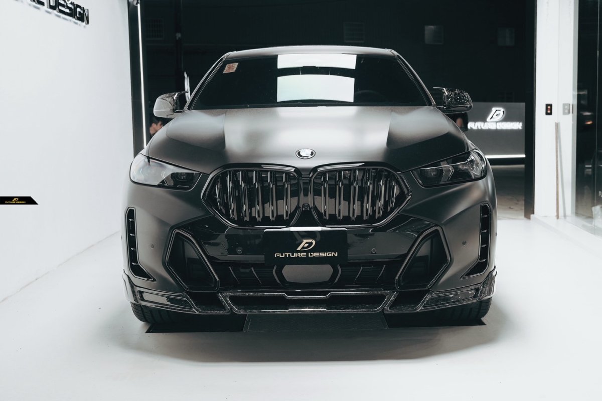 画像28: BMW Xシリーズ X6 G06 後期 Mスポーツ フロントバンパー用 リップスポイラー 本物DryCarbon ドライカーボン (28)