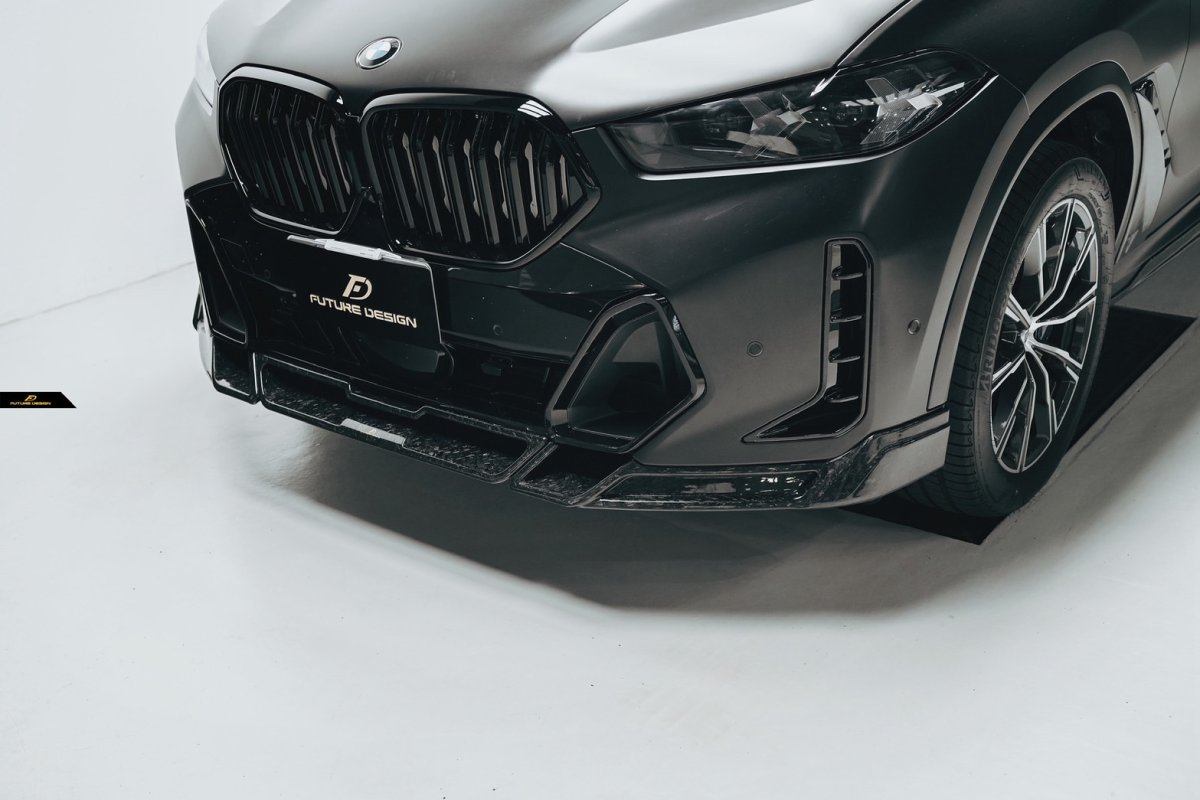画像26: BMW Xシリーズ X6 G06 後期 Mスポーツ フロントバンパー用 リップスポイラー 本物DryCarbon ドライカーボン (26)