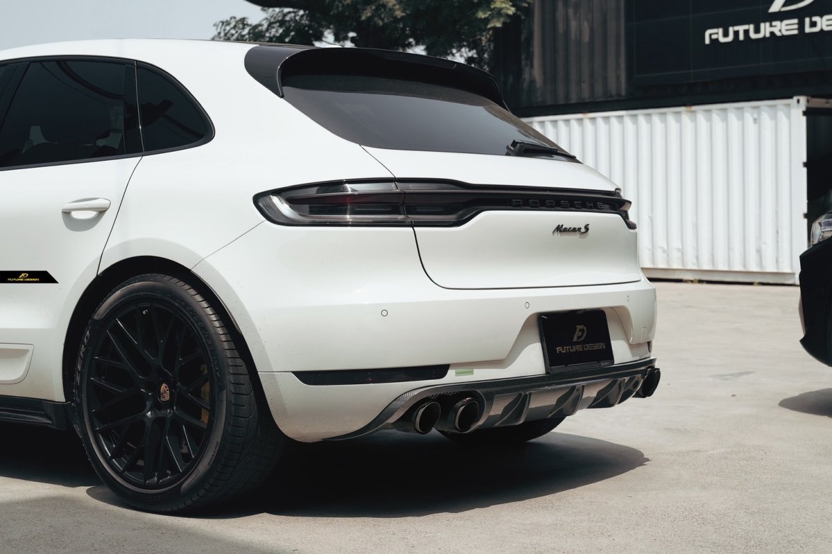 画像2: Porsche Macan マカン リアバンパー用 リアディフューザー 本物Drycarbon ドライカーボン (2)