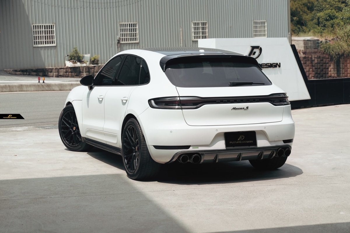 画像3: Porsche Macan マカン リアバンパー用 リアディフューザー 本物Drycarbon ドライカーボン (3)