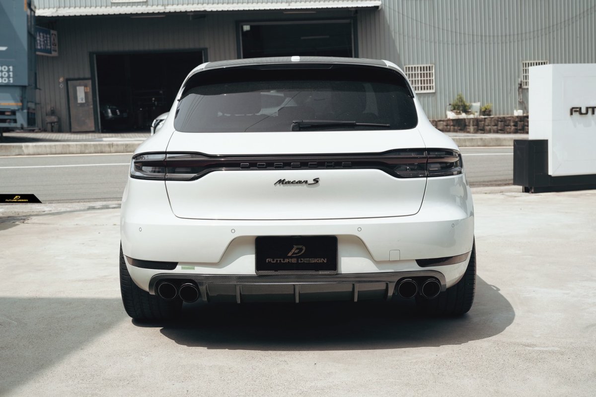 画像4: Porsche Macan マカン リアバンパー用 リアディフューザー 本物Drycarbon ドライカーボン (4)