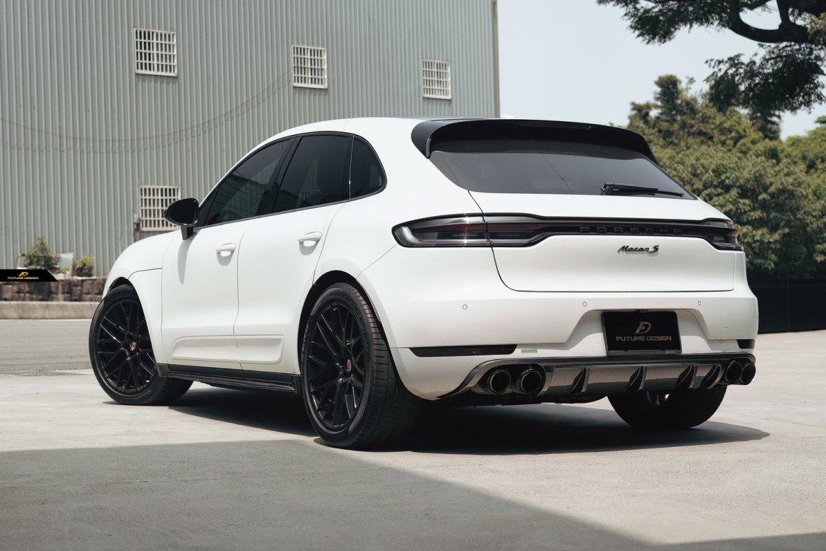 画像6: Porsche Macan マカン リアバンパー用 リアディフューザー 本物Drycarbon ドライカーボン (6)