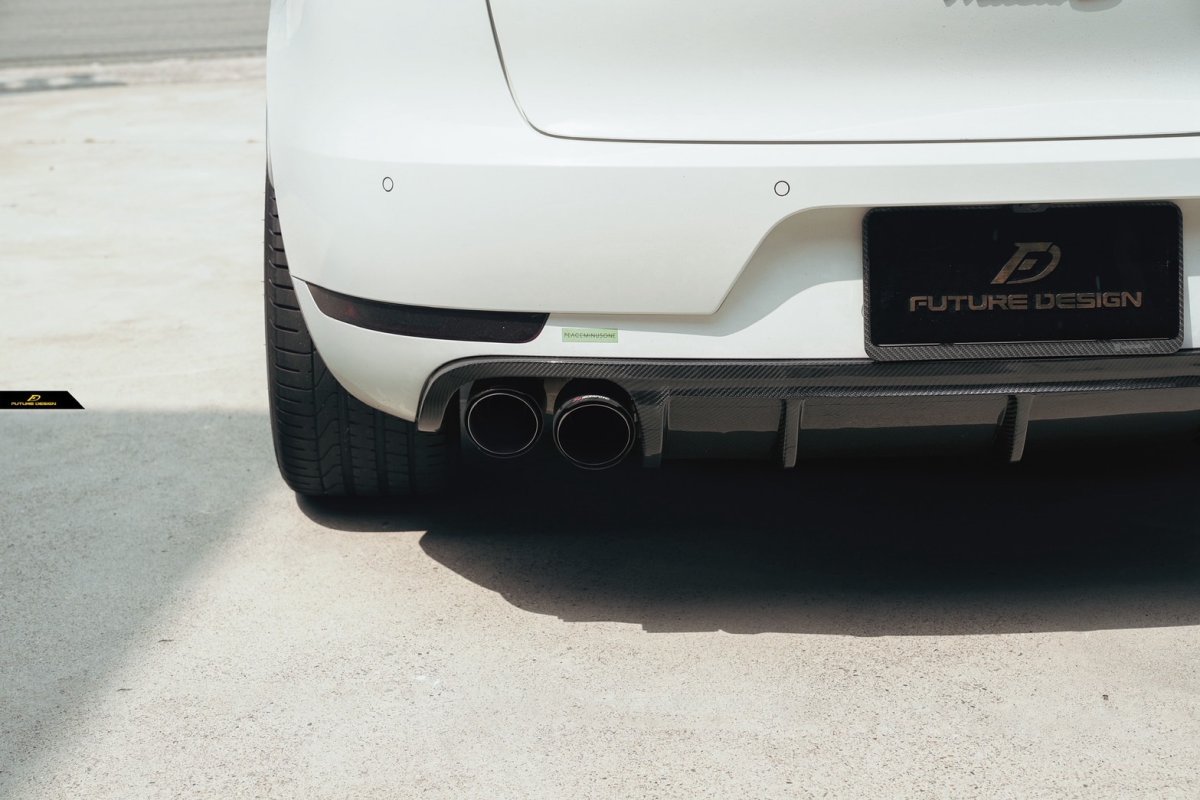 画像5: Porsche Macan マカン リアバンパー用 リアディフューザー 本物Drycarbon ドライカーボン (5)