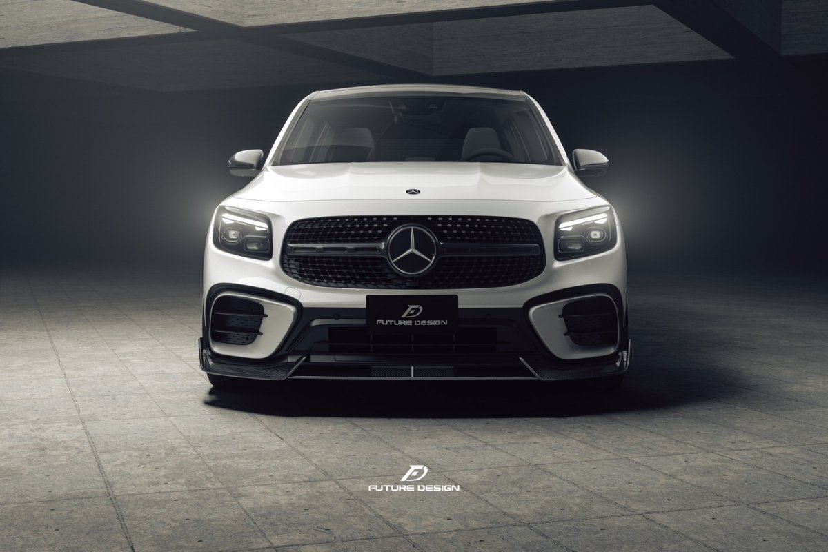 画像2: BENZ メルセデス・ベンツ GLB-Class X247 後期車 フロント リップスポイラー 本物Drycabon ドライカーボン  GLB180 GLB200 GLB35 (2)