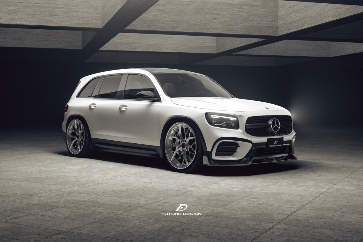 画像4: BENZ メルセデス・ベンツ GLB-Class X247 後期車 フロント リップスポイラー 本物Drycabon ドライカーボン  GLB180 GLB200 GLB35 (4)