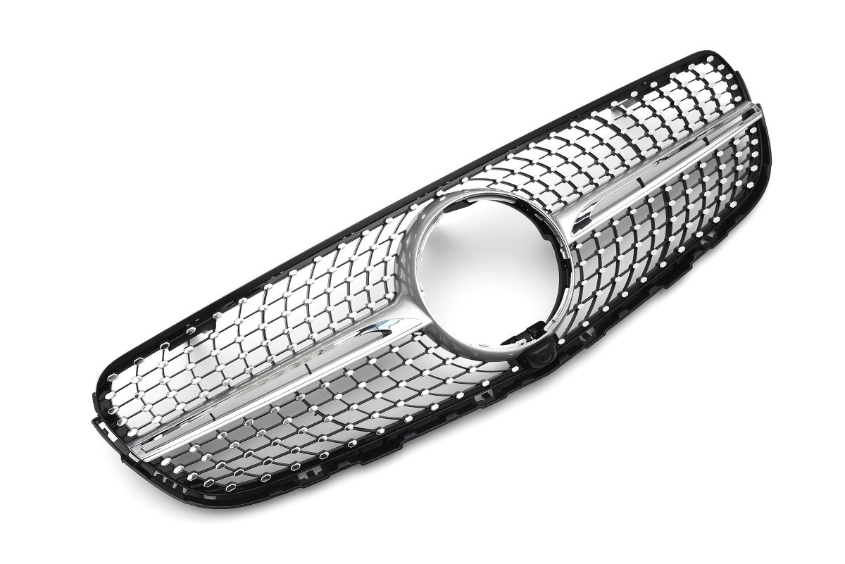 画像1: BENZ メルセデス・ベンツ W253 X253 C253 クーペ SUV 前期用 GLC45仕様 ダイヤモンド センターグリル シルバー  (1)