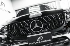 画像1: BENZ メルセデス・ベンツ W253 X253 C253 クーペ用 GLC45仕様 ダイヤモンド センターグリル ブラック・クローム (1)