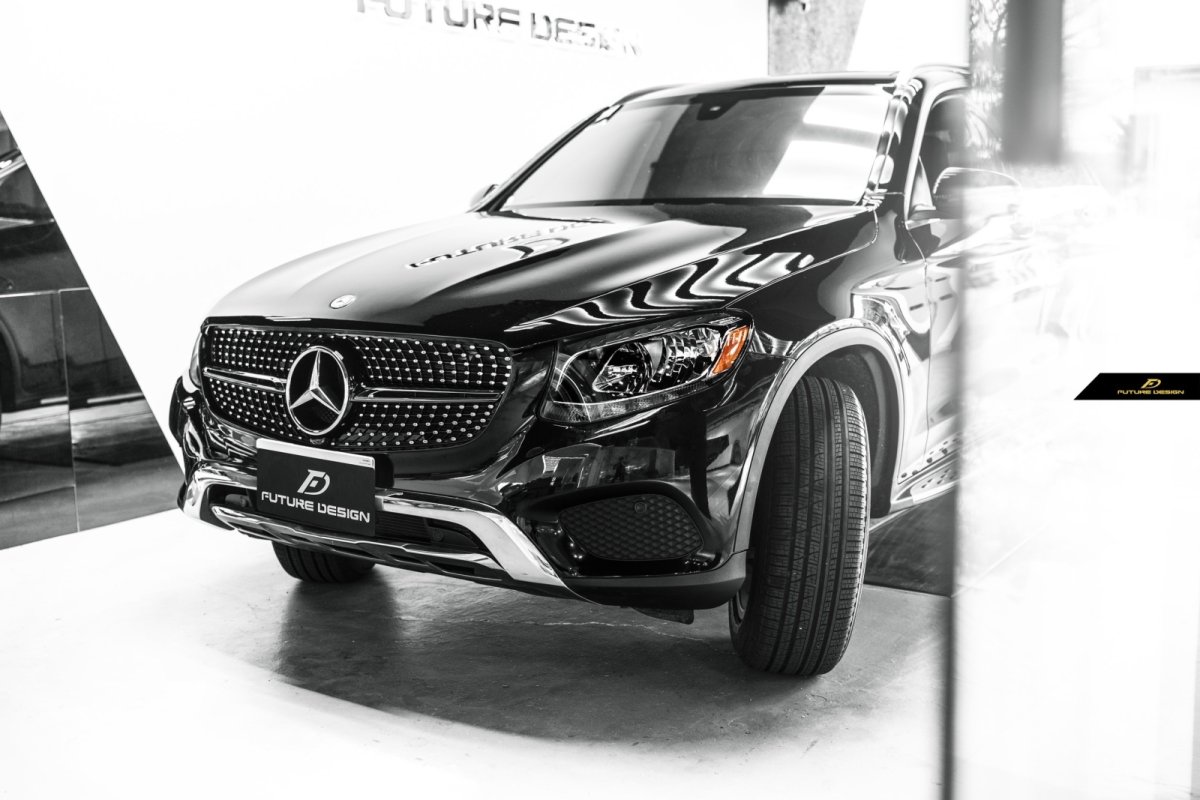 画像5: BENZ メルセデス・ベンツ W253 X253 C253 クーペ用 GLC45仕様 ダイヤモンド センターグリル ブラック・クローム (5)