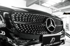 画像2: BENZ メルセデス・ベンツ W253 X253 C253 クーペ用 GLC45仕様 ダイヤモンド センターグリル ブラック・クローム (2)