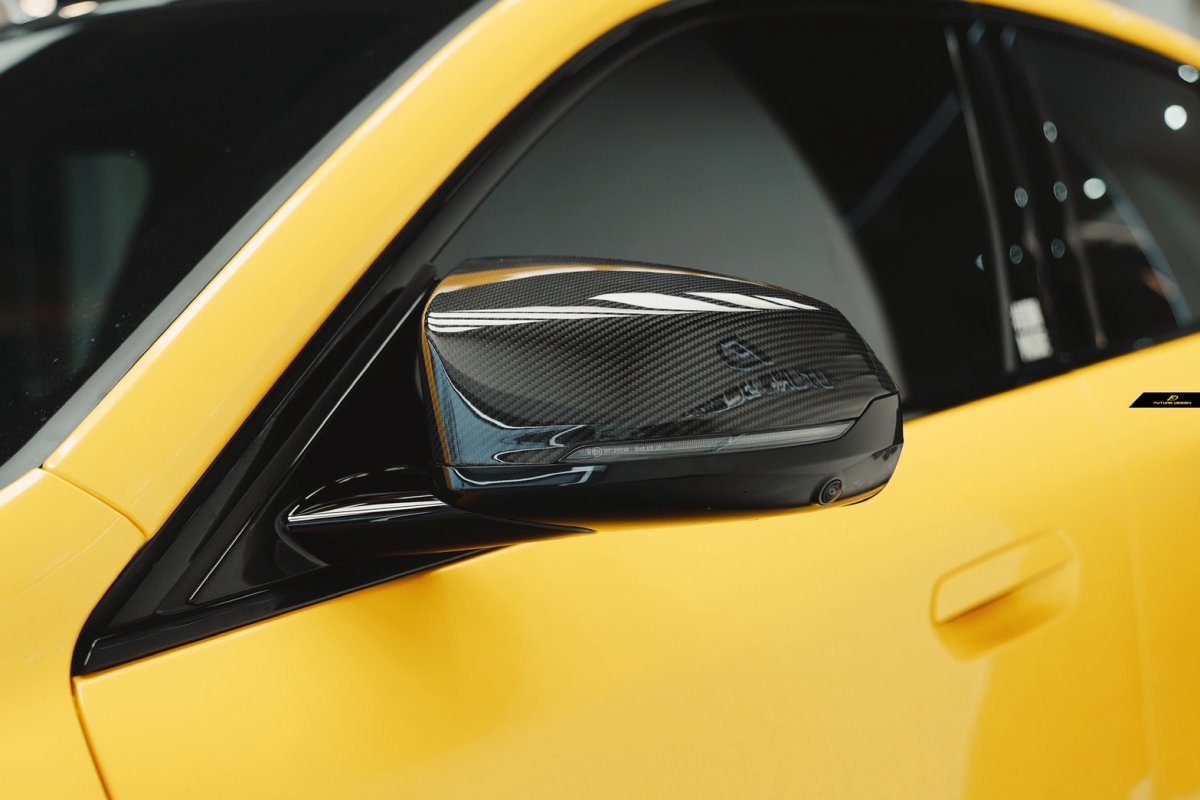 画像1: BMW iXシリーズ iX2 U10 Mスポーツ ドアミラー用 本物DryCarbon ドライカーボン COVER カバー (1)