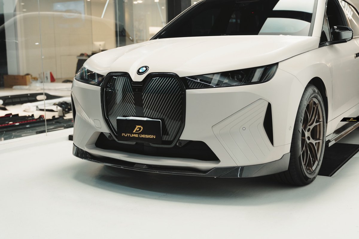 画像34: BMW iXシリーズ i20 Mスポーツ M60 フロント用 リップスポイラー 本物DryCarbon ドライカーボン (34)