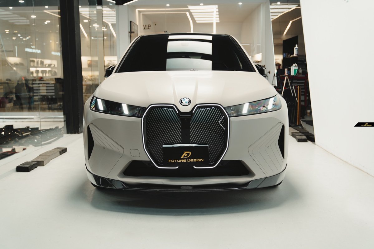 画像35: BMW iXシリーズ i20 Mスポーツ M60 フロント用 リップスポイラー 本物DryCarbon ドライカーボン (35)