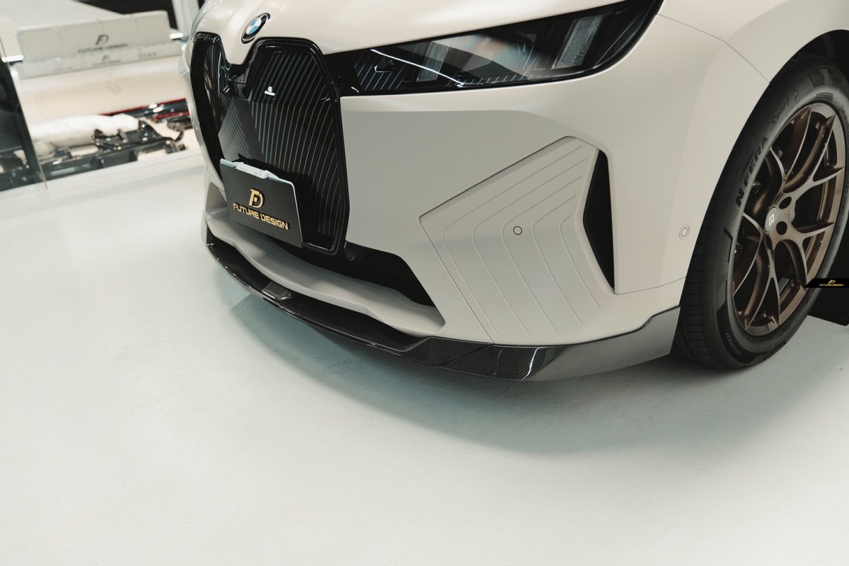 画像30: BMW iXシリーズ i20 Mスポーツ M60 フロント用 リップスポイラー 本物DryCarbon ドライカーボン (30)
