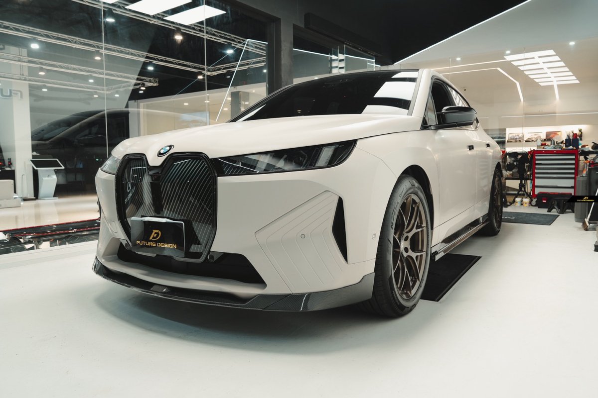 画像33: BMW iXシリーズ i20 Mスポーツ M60 フロント用 リップスポイラー 本物DryCarbon ドライカーボン (33)