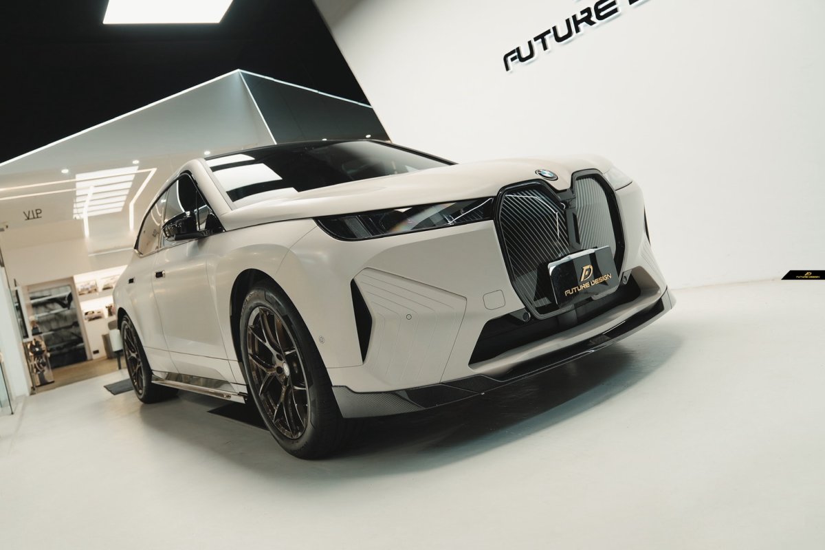 画像31: BMW iXシリーズ i20 Mスポーツ M60 フロント用 リップスポイラー 本物DryCarbon ドライカーボン (31)