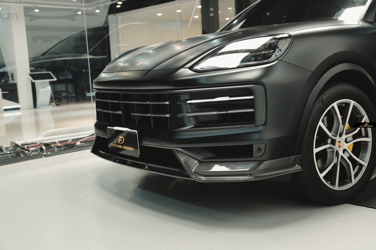 画像33:  PORSCHE ポルシェ Cayenne カイエン Coupe クーペ E3 II 後期用 フロント リップスポイラー 本物DryCarbon ドライカーボン (33)