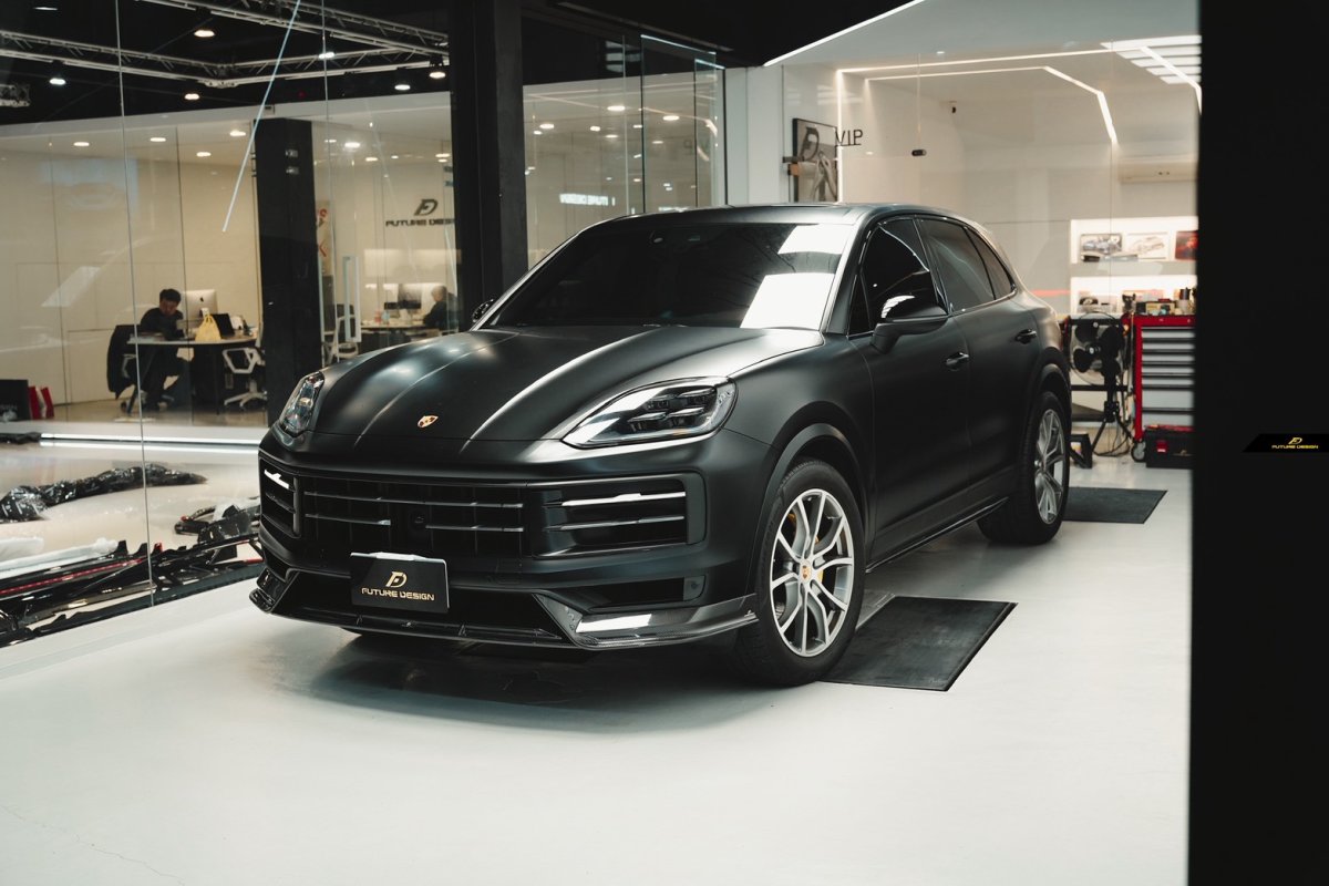 画像30:  PORSCHE ポルシェ Cayenne カイエン Coupe クーペ E3 II 後期用 フロント リップスポイラー 本物DryCarbon ドライカーボン (30)