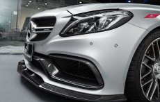 画像4: BENZ メルセデス・ベンツ W205 C63フロントバンパー用リップスポイラー 本物DryCarbon ドライカーボン (4)