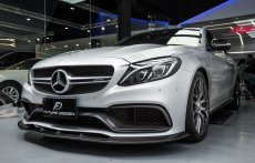 画像9: BENZ メルセデス・ベンツ W205 C63フロントバンパー用リップスポイラー 本物DryCarbon ドライカーボン (9)