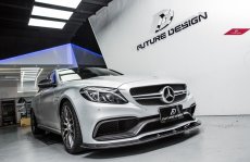 画像3: BENZ メルセデス・ベンツ W205 C63フロントバンパー用リップスポイラー 本物DryCarbon ドライカーボン (3)