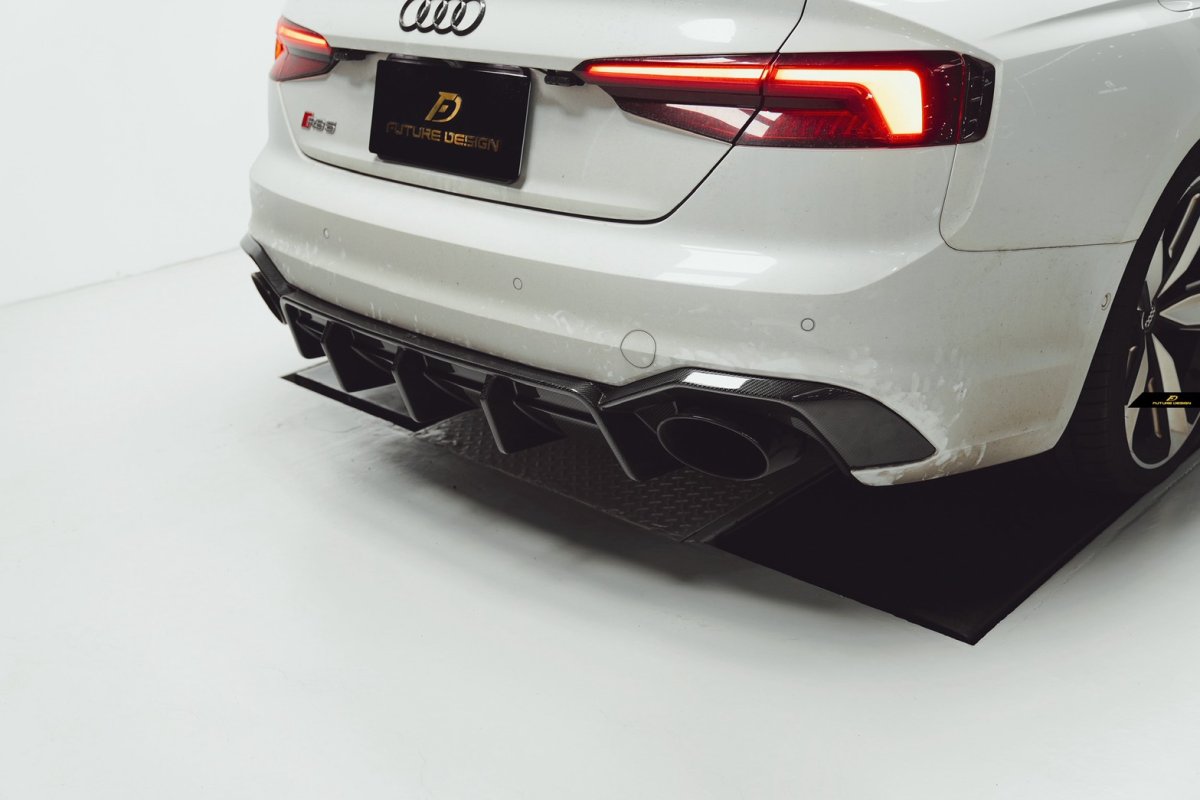 画像2: AUDI RS5 B9 リア ディフューザー 本物DryCarbon ドライカーボン (2)