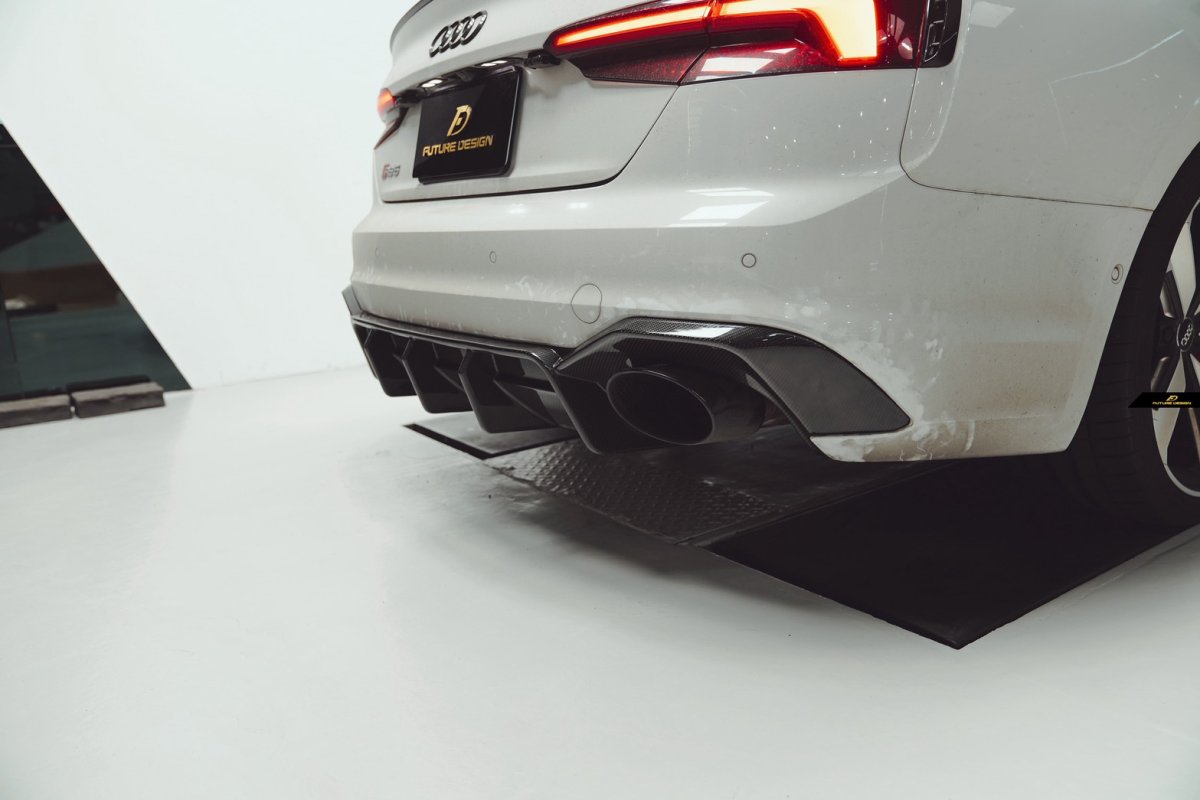 画像3: AUDI RS5 B9 リア ディフューザー 本物DryCarbon ドライカーボン (3)