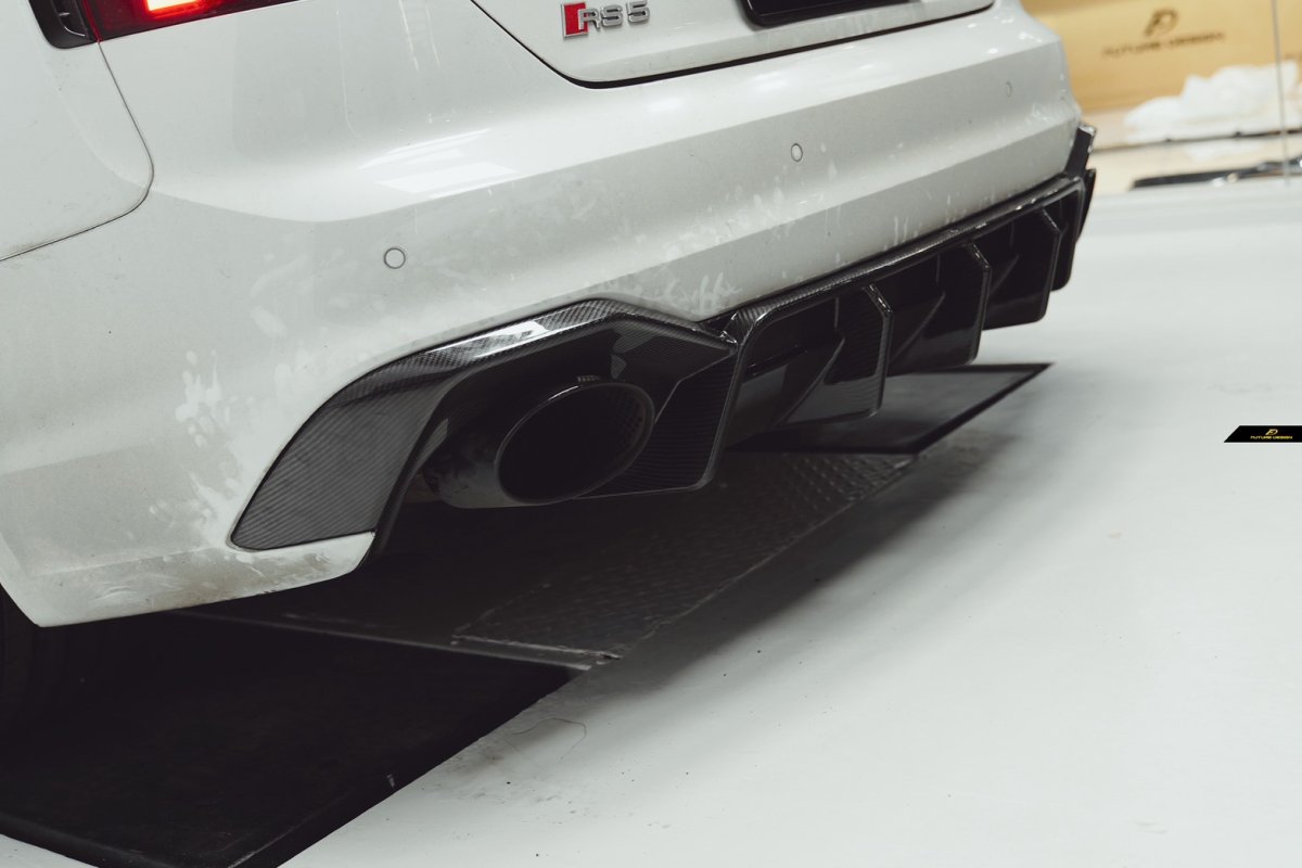 画像8: AUDI RS5 B9 リア ディフューザー 本物DryCarbon ドライカーボン (8)
