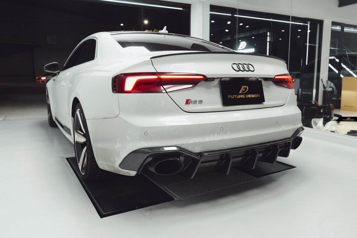 画像7: AUDI RS5 B9 リア ディフューザー 本物DryCarbon ドライカーボン (7)