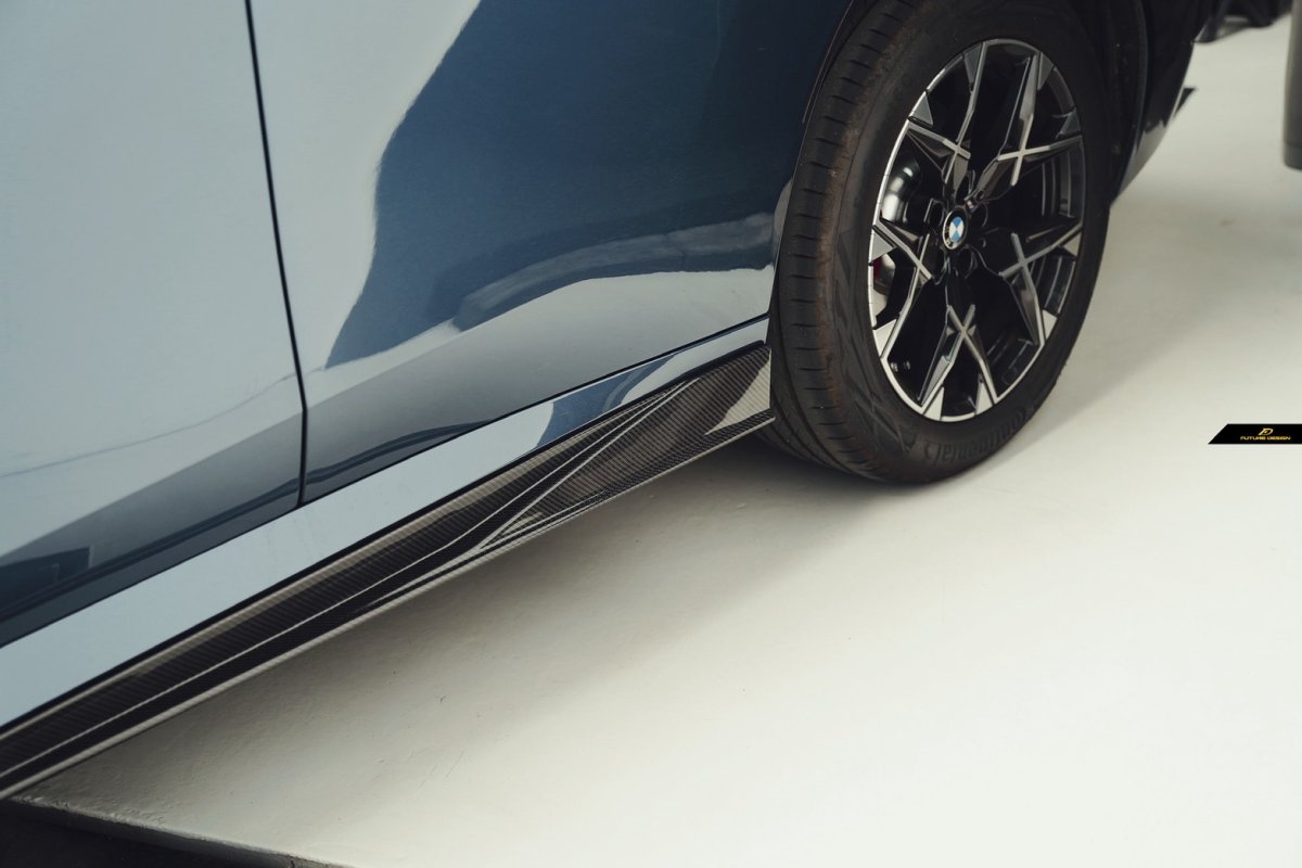 画像4: BMW Xシリーズ X3 G45 サイドスカート 本物DryCarbon ドライカーボン (4)