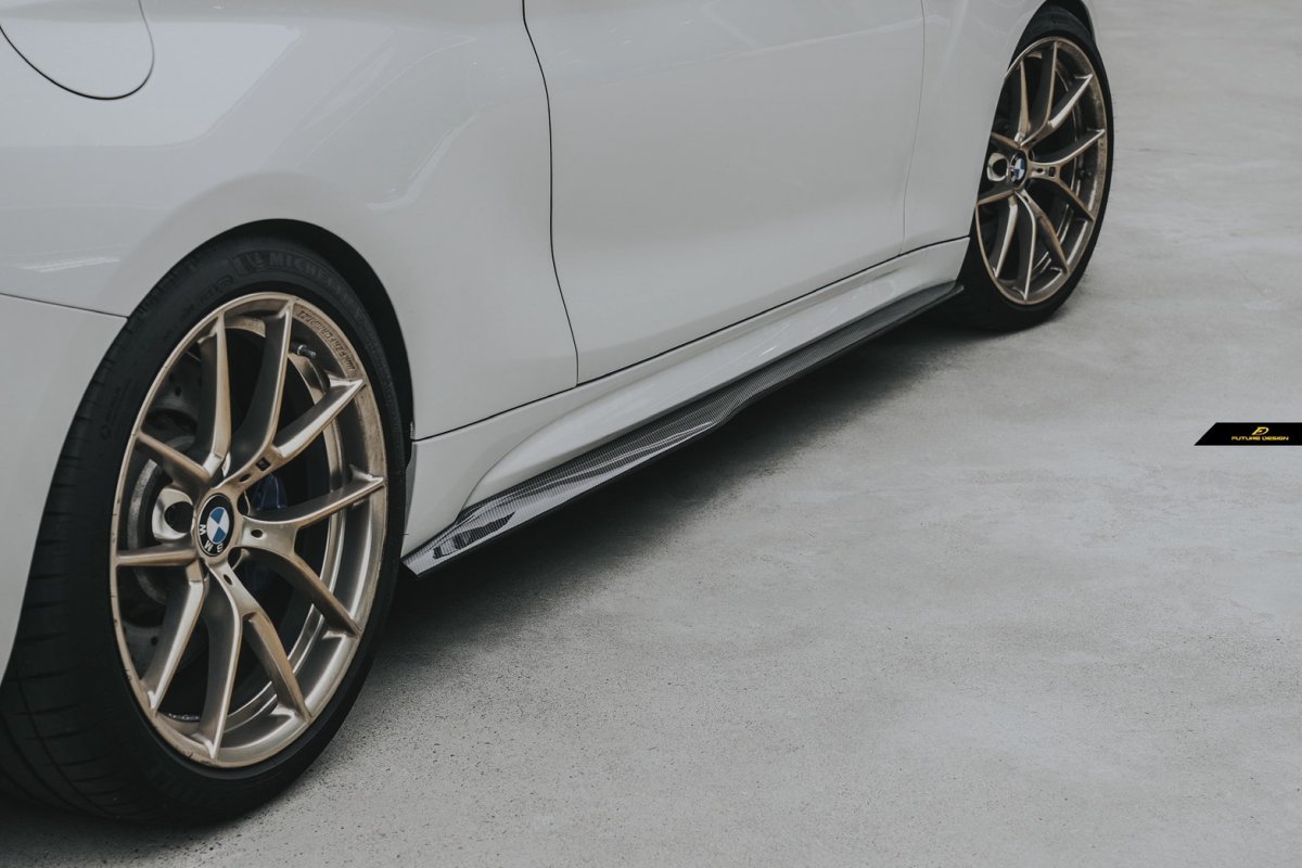 画像1: BMW F87 M2 M2C サイドスカート 本物DryCarbon ドライカーボン (1)