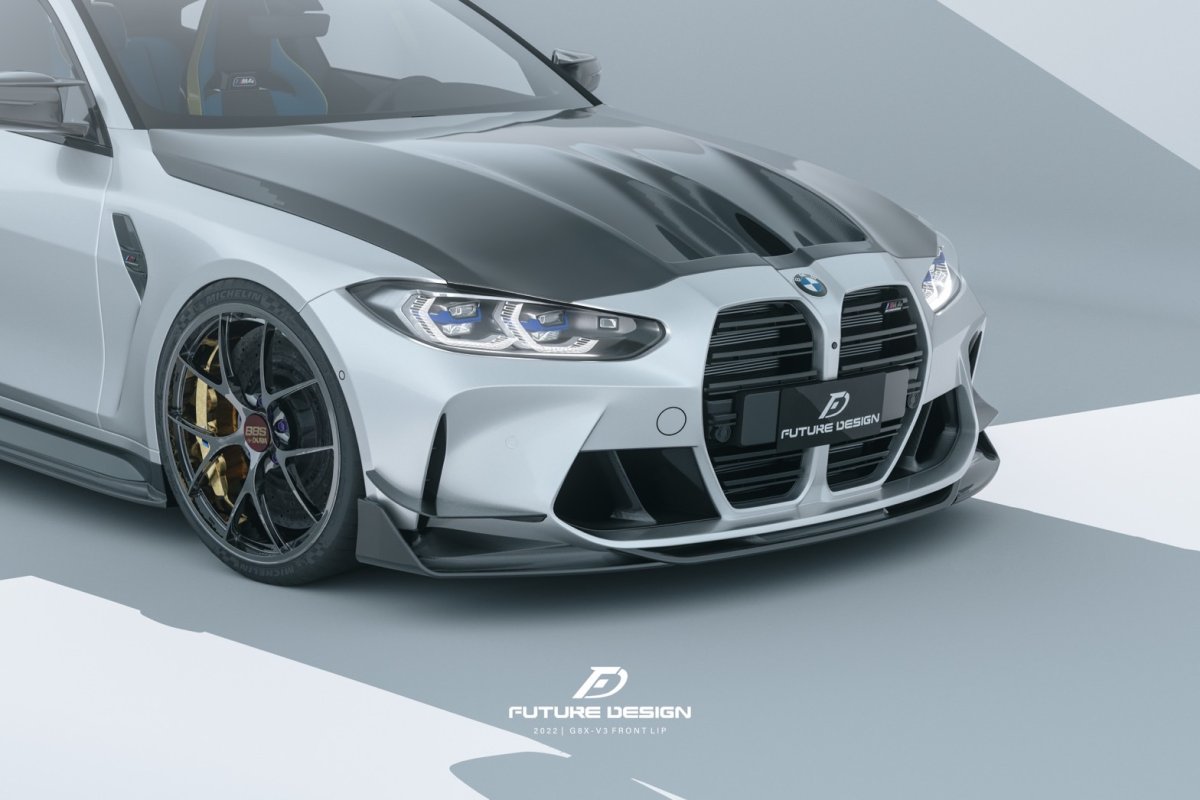 画像1: BMW 3シリーズ G80 G81 M3 フロント用 リップスポイラー 本物DryCarbon ドライカーボン (1)