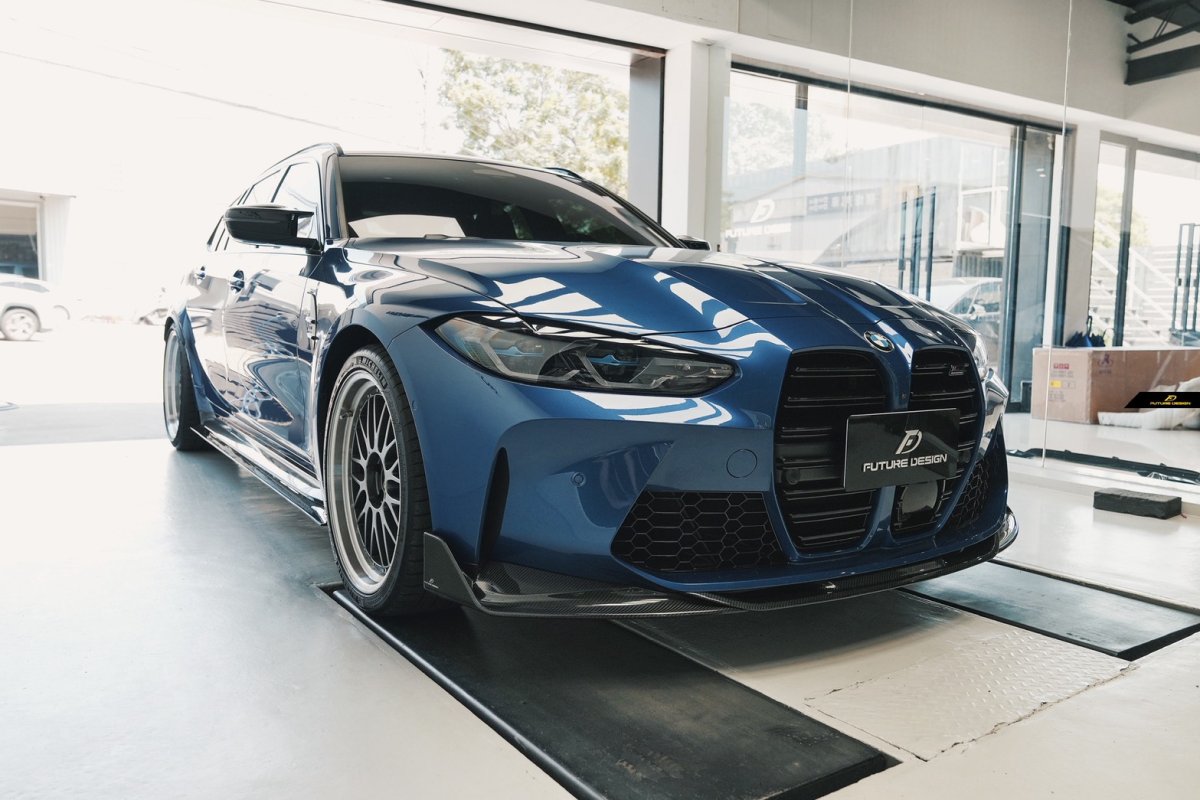 画像2: BMW 3シリーズ G80 G81 M3 フロント用 リップスポイラー 本物DryCarbon ドライカーボン (2)